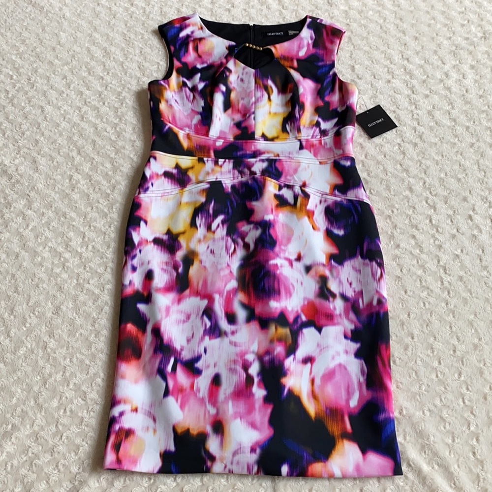 NWT Ellen Tracy Floral Scuba Sheath Dress - Picture 4 of 10